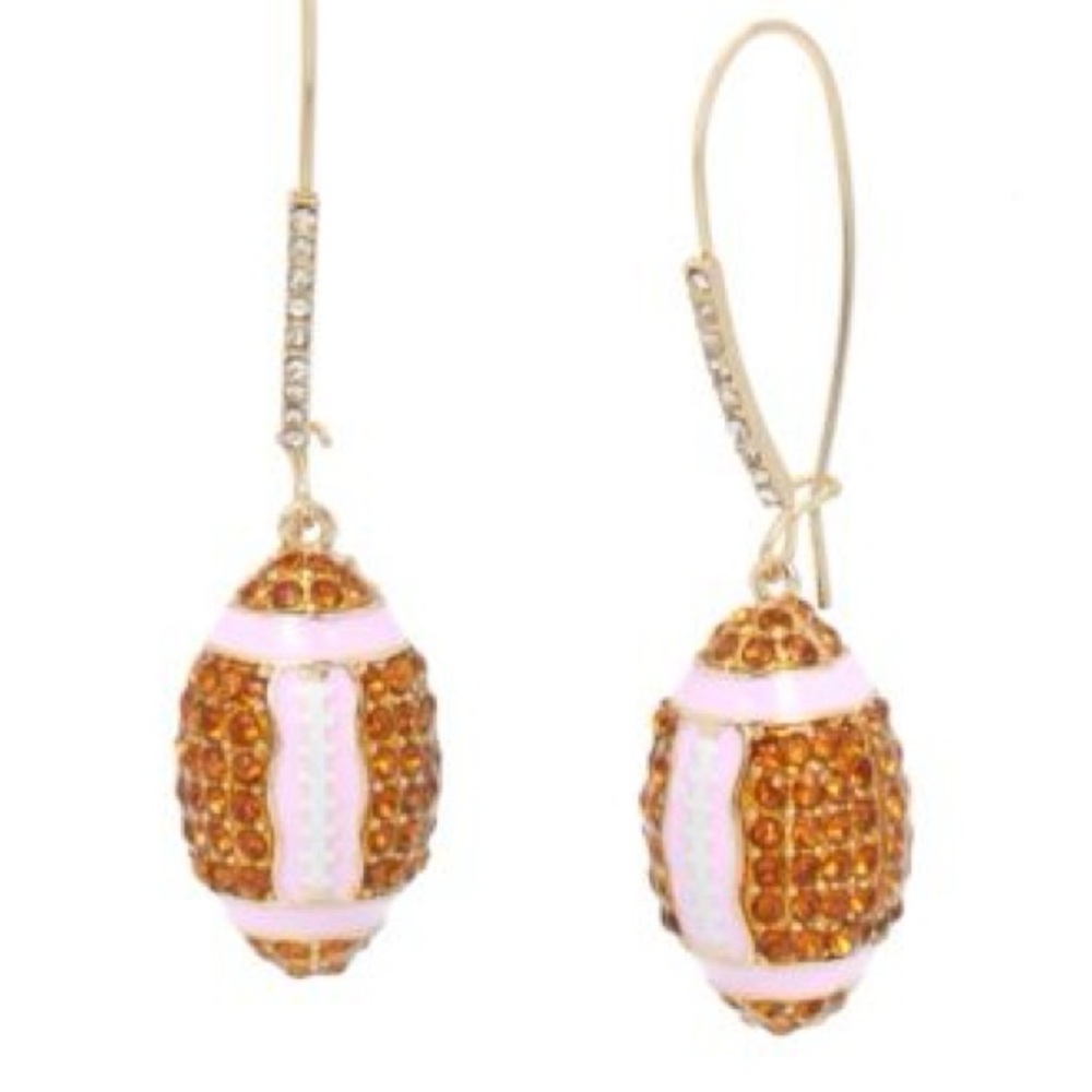 Betsey Johnson Rhinestone Footfall Drop Earrings NWT